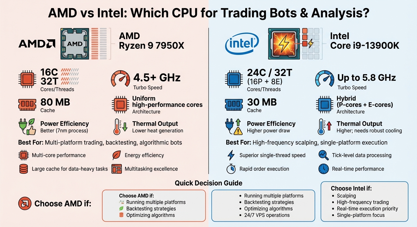 AMD vs Intel CPU Comparison for Trading Bots and Analysis
