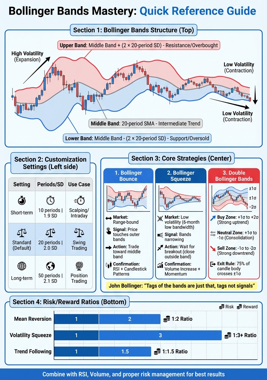 Bollinger Bands Settings and Strategies Comparison Chart