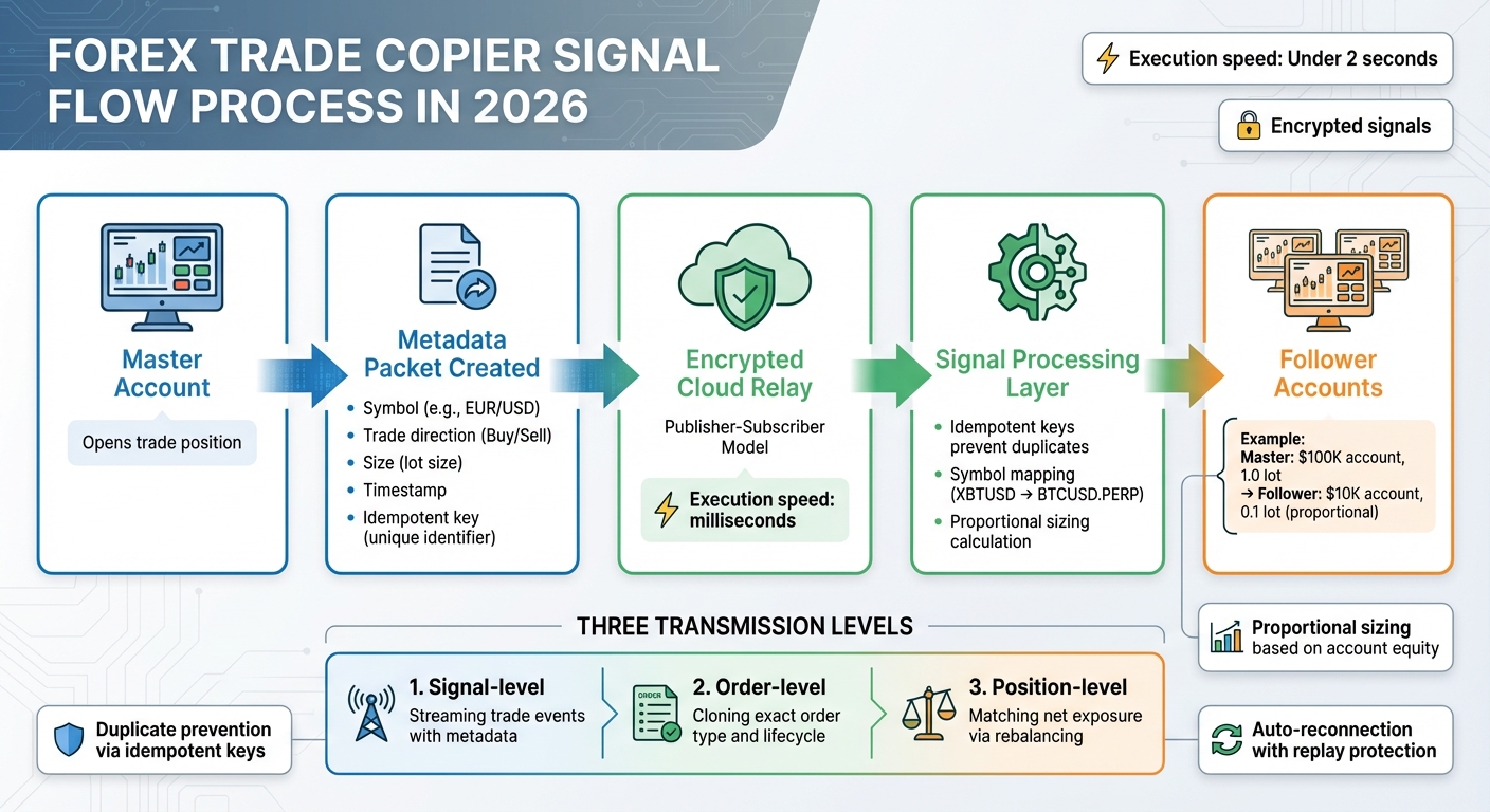 How Forex Trade Copiers Work in 2026: Signal Flow and Execution Process