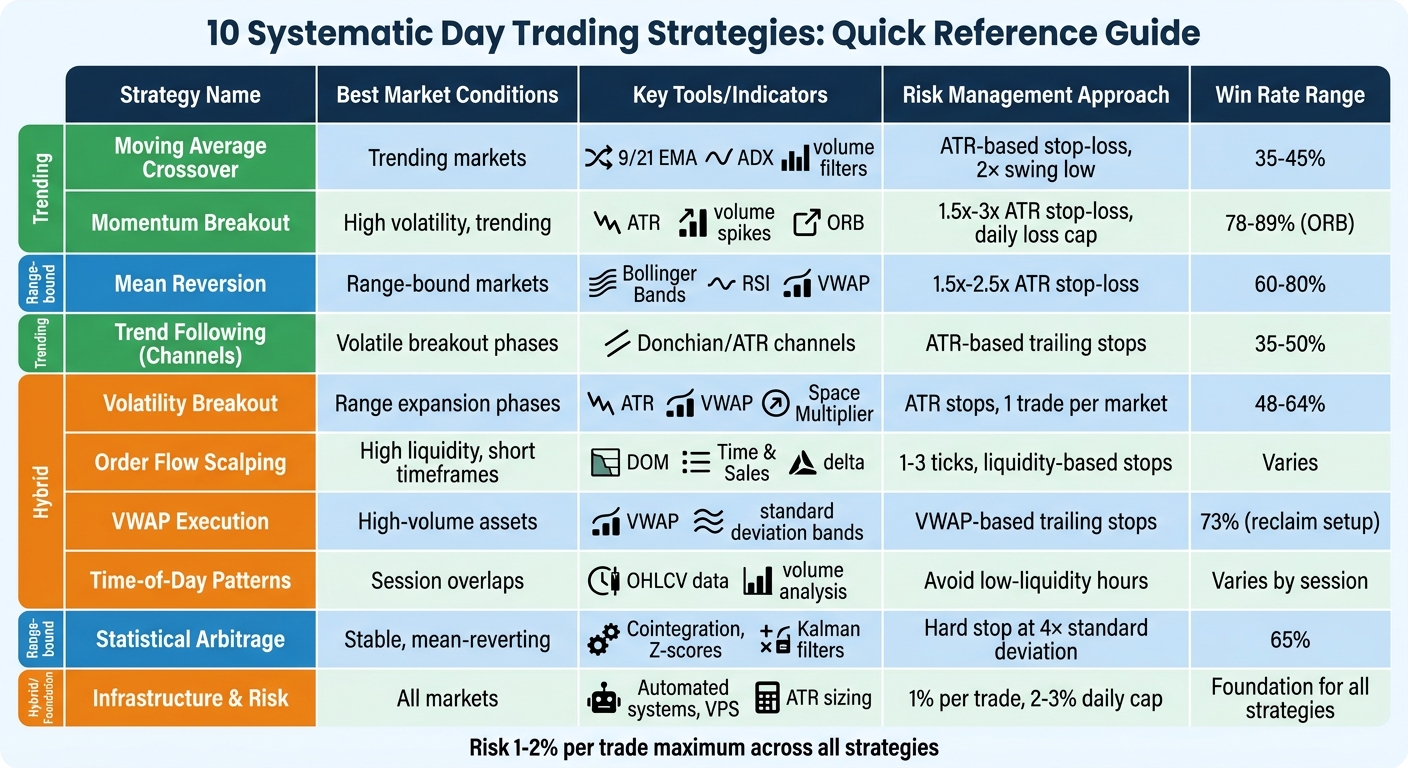 10 Day Trading Strategies Comparison: Market Conditions, Tools & Risk Management